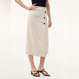 BABATON Billy Skirt Button Faux Wrap Midi